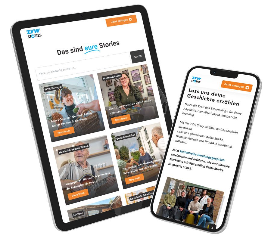ZVW-Storytelling MockUp Tablet und Smartphone